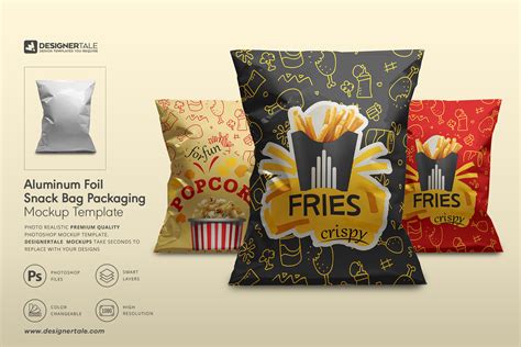 Foil Snack Bag Packaging Mockup | Packaging Mockups ~ Creative Market