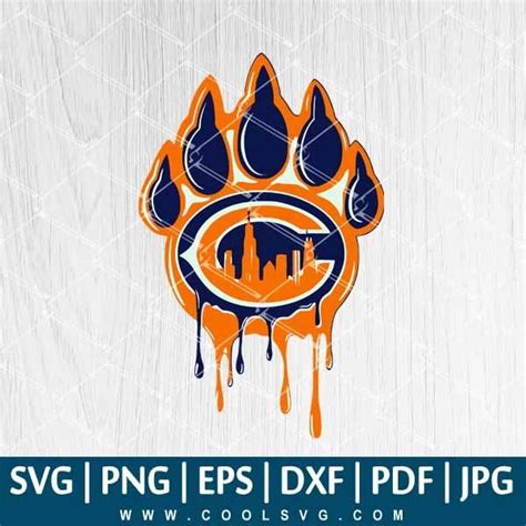 Chicago Paw SVG - Chicago Bears Logo SVG - Chicago Bears SVG - Chicago Paw Vector | Chicago ...