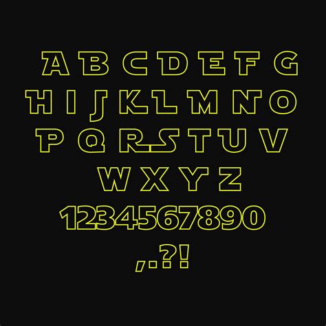 Star Wars Font Svg Star Wars Letters Svg Jedi Font Svg Padawan Font ...