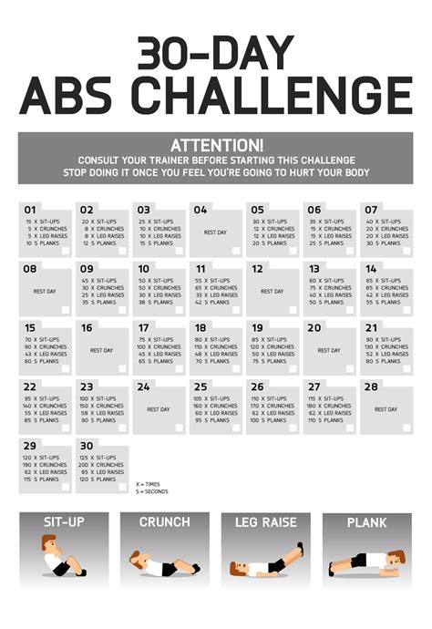 A 30-day Abs challenge. Bur your stomach fats and build your six-pack. | Ab Workouts | Pinterest ...