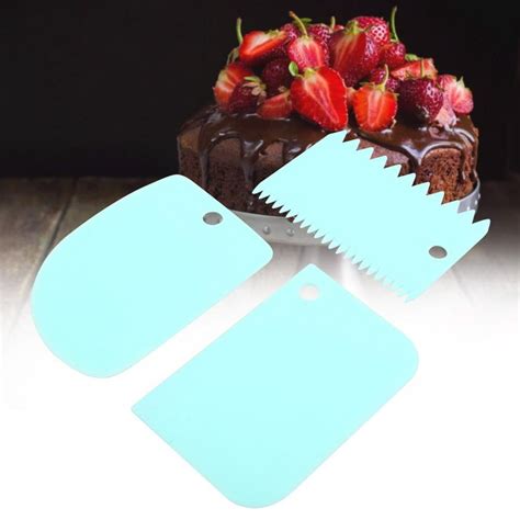 Mgaxyff Dough Scraper,3Pcs Baking Scrapers Cream Spatulas Pastry Tools Soft Pastry Scraper ...