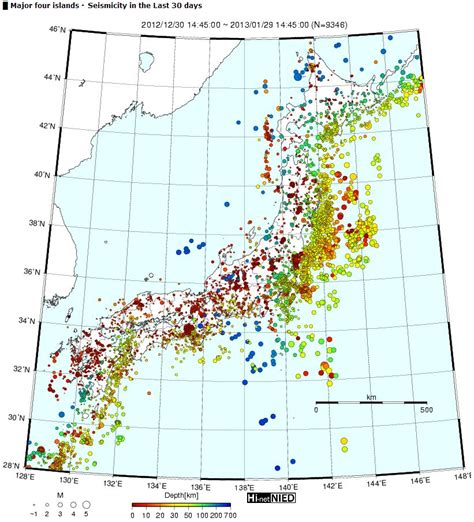 Japan Earthquake Prediction: earthquake map