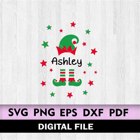 Elf Svg, Christmas Svg, Elf Monogram Svg, Custom Elf SVG, Elf Christmas Svg,elf Hat and Feet ...