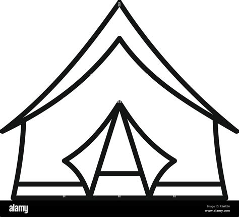 Camp tent icon. Outline illustration of camp tent vector icon for web ...