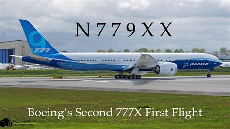 Boeing's second 777-9X (N779XX) First Flight/ maiden flight @ Paine ...