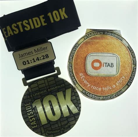 Vancouver Eastside 10K iTAB Personlised Medal Insert