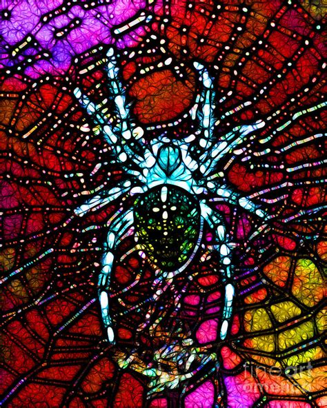 Blue Spider In Abstract Photograph by Wingsdomain Art and Photography