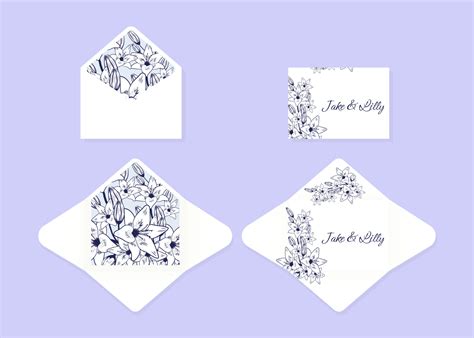 Wedding envelope template with lilies 10935251 Vector Art at Vecteezy