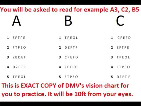 DMV Vision Test for Class C Vehicles - YouTube