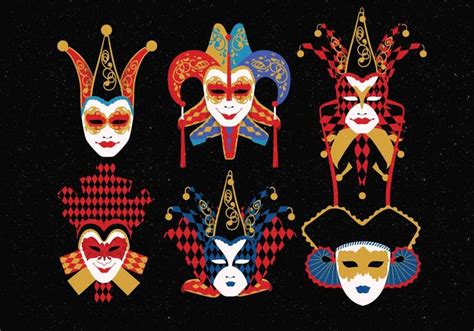 Carnevale Di Venezia Masks Characters 273463 Vector Art at Vecteezy