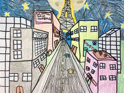 Art at Hosmer: One Point Perspective Cityscapes