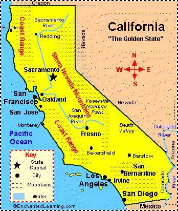 California Map With Capital - Amanda Marigold