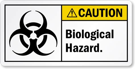 Caution Biological Hazard Label, SKU: LB-2249