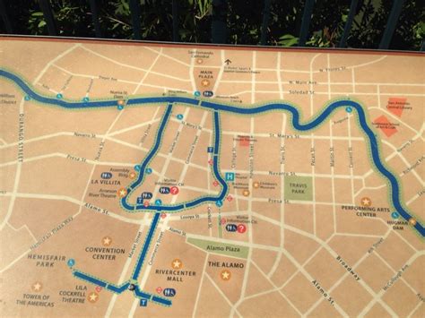 Map of Riverwalk | San antonio river, St street, River walk