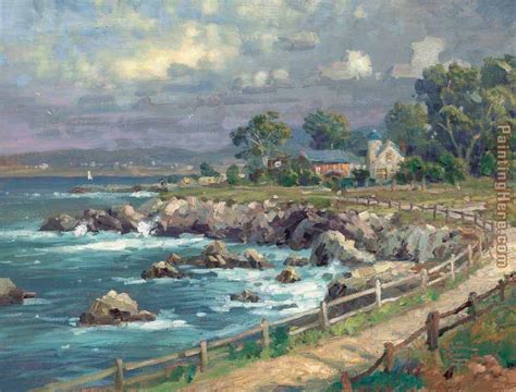 Thomas Kinkade Seaside Village painting anysize 50% off - Seaside Village painting for sale