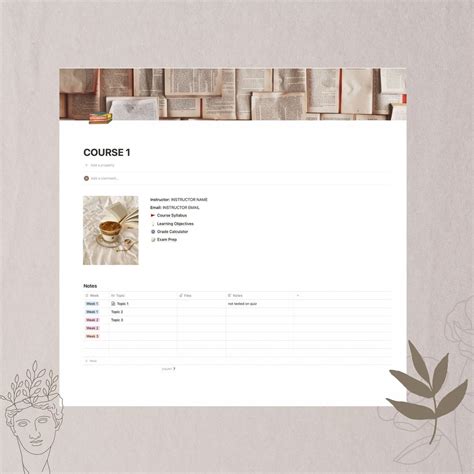 Notion Student Template Notion Template Notion College - Etsy