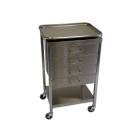 SS H-Brace Utility Table with Guard Rail 2 Side by Side Drawers 7856SS