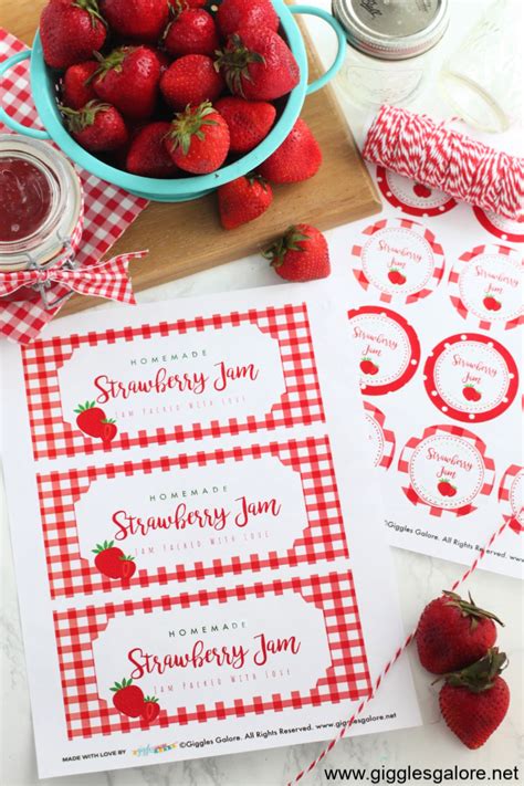 The Best Homemade Strawberry Jam + Printable Jam Labels - Giggles Galore