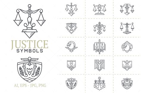 Justice Symbols Vector Set ~ Illustrations ~ Creative Market