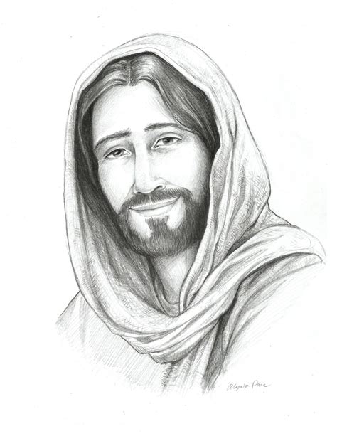 Drawing of Christ, Sketch of Jesus, Religious Art, Savior of the World, Pencil Sketch, Christian ...