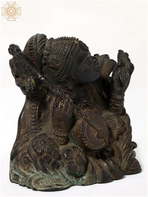 3" Small Mirabai Statue in Brass | Exotic India Art