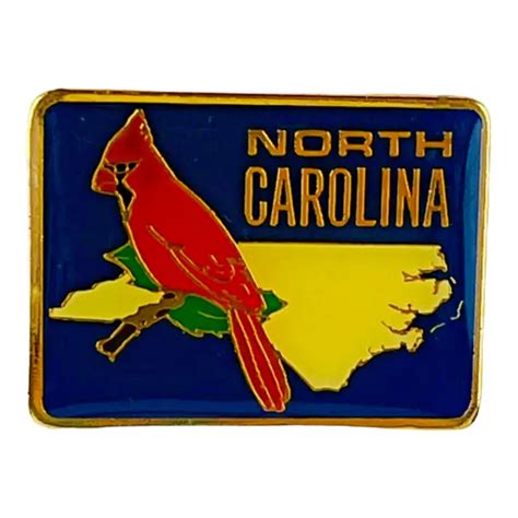 VINTAGE NORTH CAROLINA State Bird Cardinal Lapel Hat Pin Travel Souvenir Gift $8.00 - PicClick