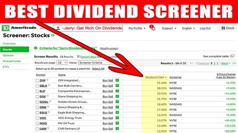 TD Ameritrade Best Dividend Stock Screener & Dividend Income Estimator - YouTube