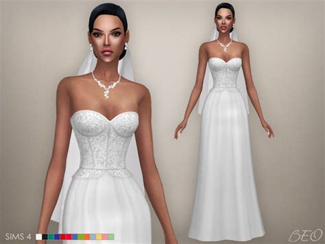 The Best: Wedding Dress by BEO Creations | Sims 4 wedding dress, Sims 4 dresses, Dress