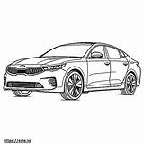 Kia K5 AWD 2025 coloring Page sketch template