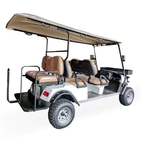 6-Seater Lifted Electric Golf Cart (White) - Electric Eagle