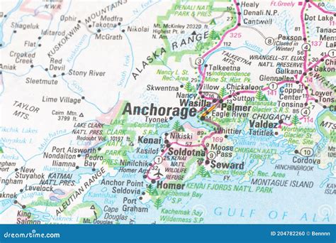 Map of Anchorage, Alaska, USA. Stock Photo - Image of california, america: 204782260