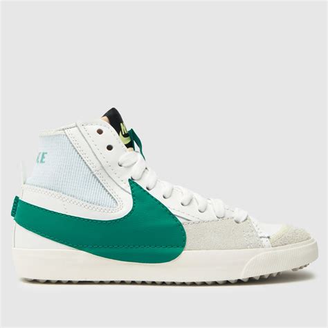 Mens White & Green Nike Blazer Mid 77 Jumbo Trainers | schuh