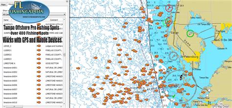 Tampa Florida Offshore Fishing Spots | Florida Fishing Maps for GPS