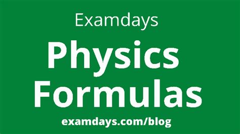 Physics Formulas List for Competitive Exams Class 10 11 12 PDF