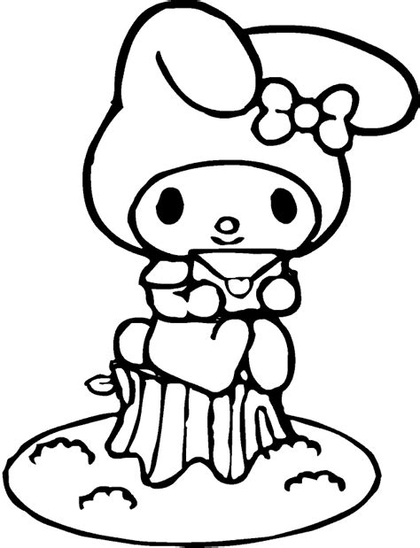 lots of My Melody Coloring Pages | Hello kitty colouring pages, Hello kitty drawing, Hello kitty ...