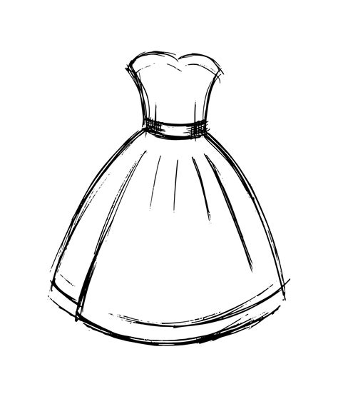 Wedding Dress Sketch Vector Art, Icons, and Graphics for Free Download