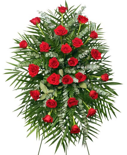 RED ROSES STANDING SPRAY of Funeral Flowers | | Flower Shop Network