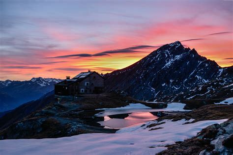 Gray mountain, mountains, snow, sunrise HD wallpaper | Wallpaper Flare