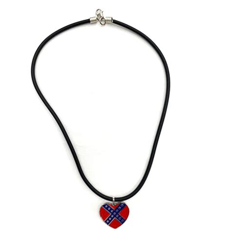 Heart Confederate Flag Necklace