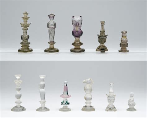 Heaveninawildflower - Glass chess pieces (1889). Clear and...