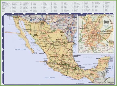 Road map of Mexico | Map, Vintage world maps, World map