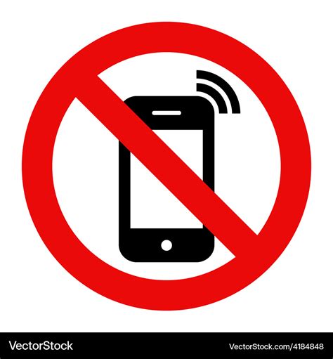 No cell phone sign Royalty Free Vector Image - VectorStock