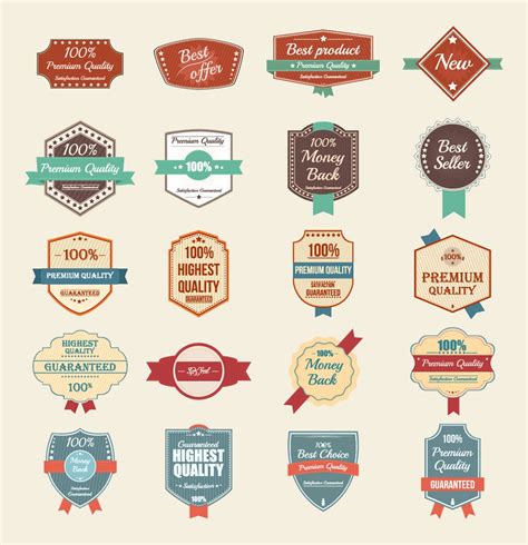 100 Free Vector Vintage Badges, Stickers & Stamps in Ai, EPS Format