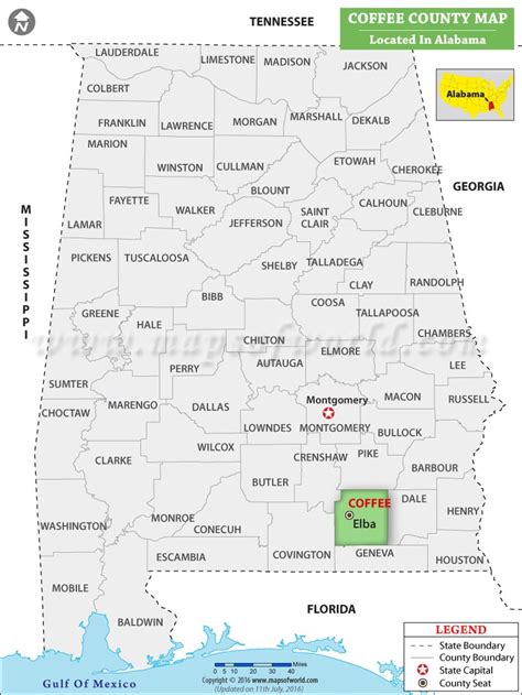 Coffee County Map, Alabama