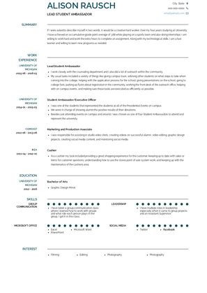 Student Ambassador Resume Samples and Templates | VisualCV