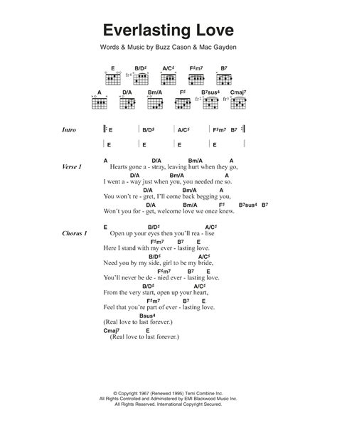 Everlasting Love by The Love Affair - Guitar Chords/Lyrics - Guitar Instructor