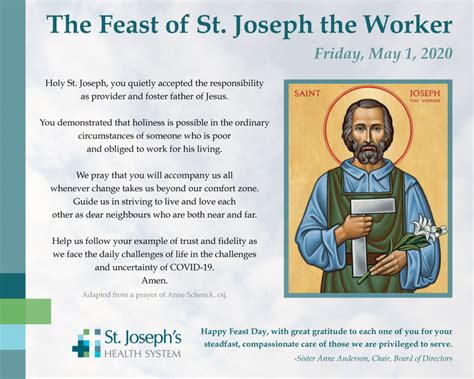 The Feast of St. Joseph the Worker – St. Joseph's Health System