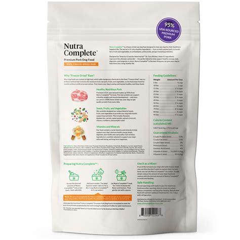 Ultimate Pet Nutrition Freeze Dried Raw Nutra Complete Pork Dog Food 5 ...