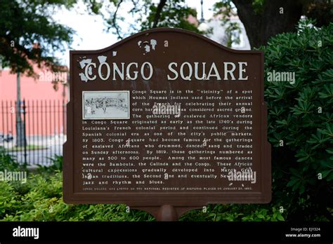 Congo Square sign history slaves slavery monument Louis Armstrong Park ...