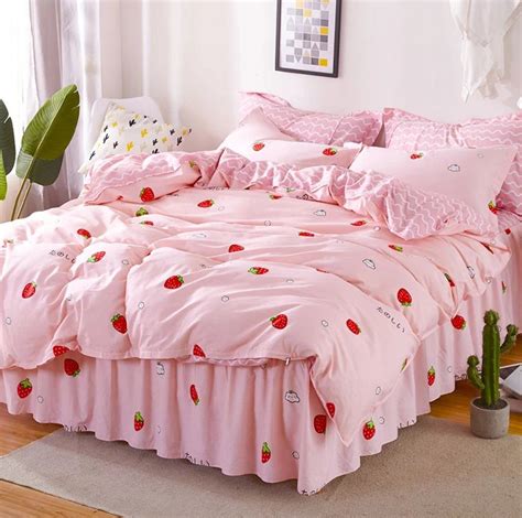 Cute Strawberry Bedding Set Teen Bedding Sets, Matching Bedding And Curtains, Bedding Sets ...